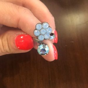 Adjustable crystal stone ring